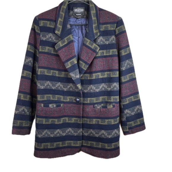 Braetan (Made in Ukraine) Medium Southwest Wool Blend Lined Jacket W/Poc… - Picture 1 of 13